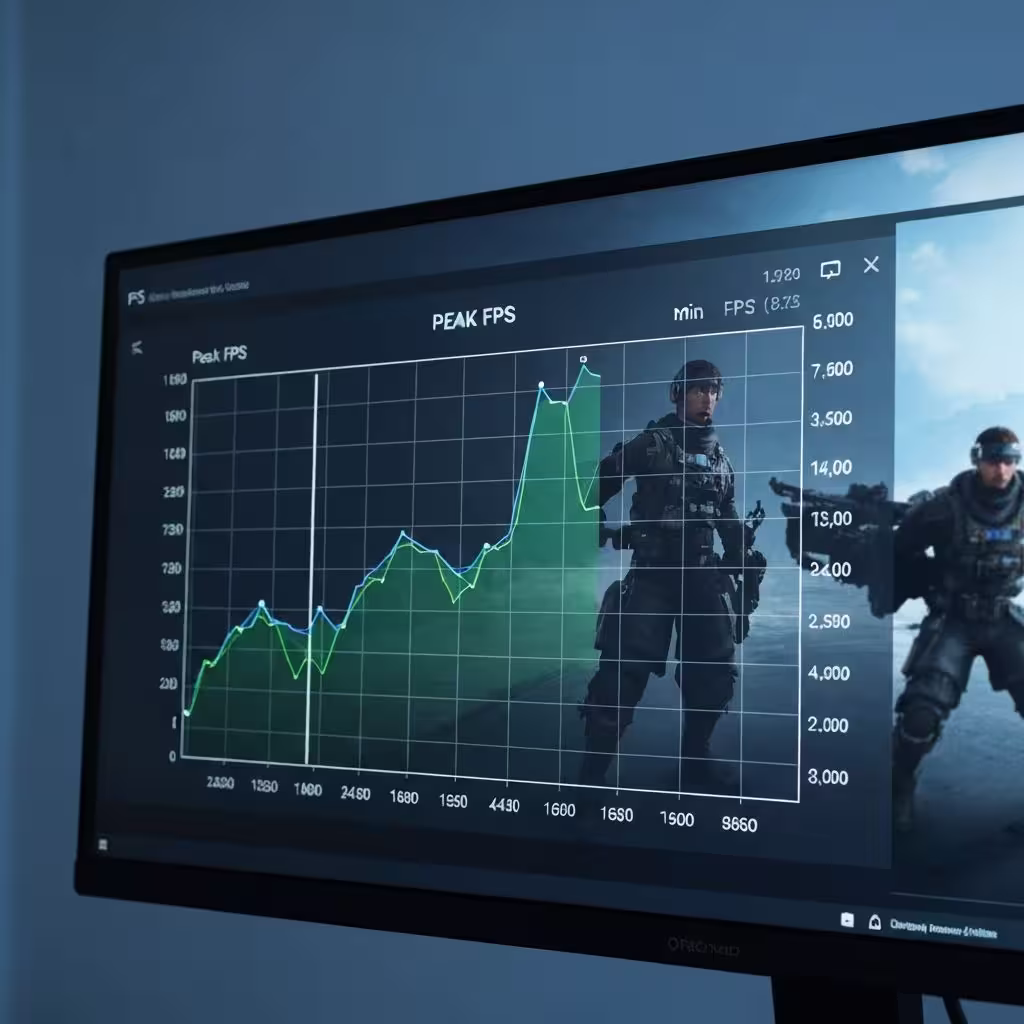 FPS test performance graph showing frame rate analysis